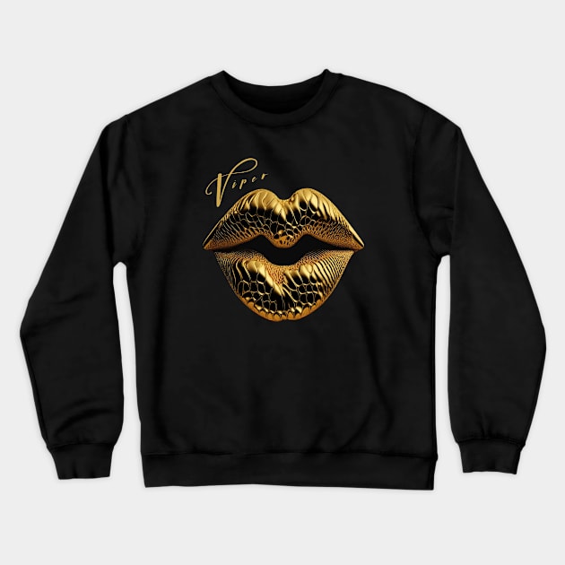 Kid Relic Gold Viper Kiss Crewneck Sweatshirt by Kid Relic